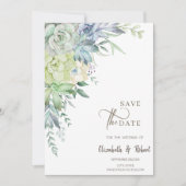 Wasserfarbenkaktus - Sukkulente Save the Date (Vorderseite)