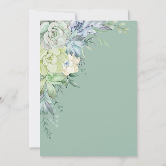 Wasserfarbenkaktus - Sukkulente Save the Date (Rückseite)