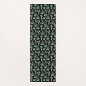 Wasserfarbenkaktus Sukkulents Wüstenmuster Schwarz Yogamatte (Vorderseite)