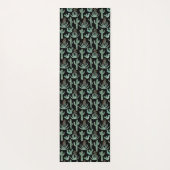 Wasserfarbenkaktus Sukkulents Wüstenmuster Schwarz Yogamatte (Rückseite)