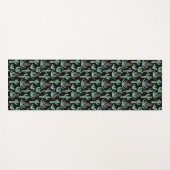 Wasserfarbenkaktus Sukkulents Wüstenmuster Schwarz Yogamatte (Vorderseite (Horizontal))