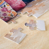 Wasserfarbenkaktus und Blume Puzzle (Seite)
