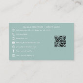 Wasserfarbenkaktus und rosa Blumengestein Visitenkarte (Rückseite)