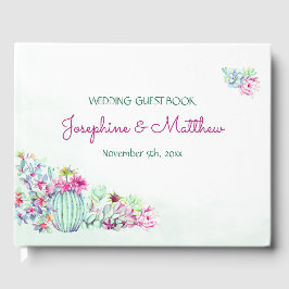 Wasserfarbenkaktus und Sukkulente Hochzeiten Gästebuch