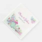 Wasserfarbenkaktus und Sukkulente Hochzeiten von N Serviette (Ecke)