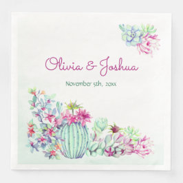 Wasserfarbenkaktus und Sukkulente Hochzeiten von N Serviette