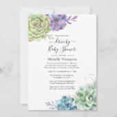 Wasserfarbenkaktusse mit Dusche Einladung (Vorderseite)