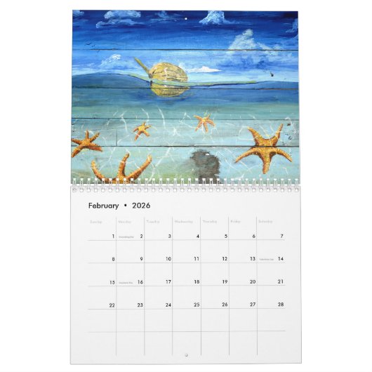 Wasserfarbenkalender nach Insel Art Bocas Kalender (Feb 2026)