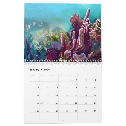 Wasserfarbenkalender nach Insel Art Bocas Kalender (Jan 2026)