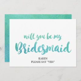 Wasserfarbenkalligrafie wird meine Bridesmaid sein Einladung