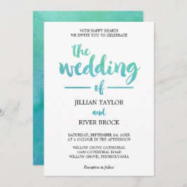 Wasserfarbenkalligrafie-Zielhochzeit Einladung