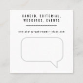 Wasserfarbenkamera Fotografie Lense Custom Quadratische Visitenkarte (Rückseite)