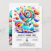 Wasserfarbenkandinsel Einladung (Vorne/Hinten)