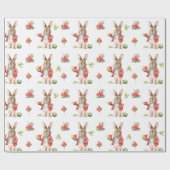 Wasserfarbenkaninchen mit Wassermelone Geschenkpapier (Flach)