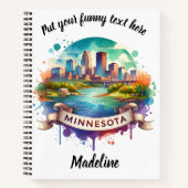 Wasserfarbenkarte der US-Staaten Notizblock (Vorderseite)