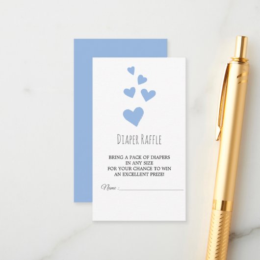 Wasserfarbenkarte Herzklopfen für Boy-Windeln Begleitkarte (Vorderseite/Rückseite Beispiel)