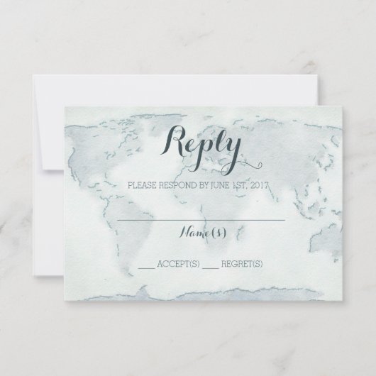 Wasserfarbenkarte Hochzeitskarte RSVP Karte (Vorderseite)