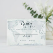 Wasserfarbenkarte Hochzeitskarte RSVP Karte (Stehend Vorderseite)