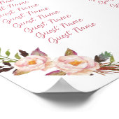 Wasserfarbenkarte mit Blütenfarbe Poster (Ecke)