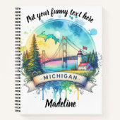 Wasserfarbenkarte mit Schwerpunkt Michigan Notizblock (Vorderseite)