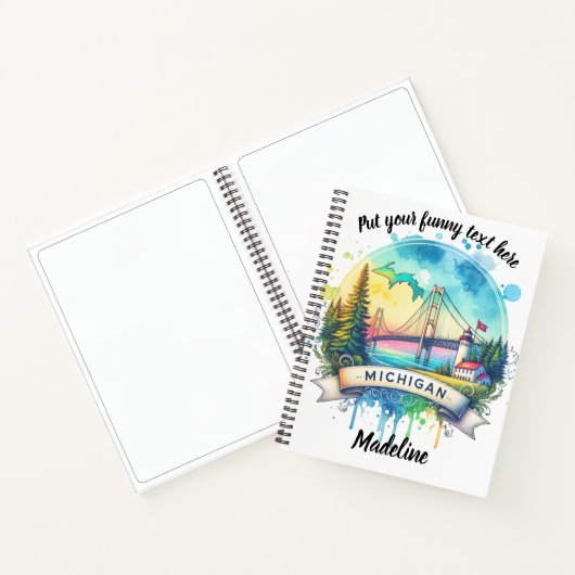 Wasserfarbenkarte mit Schwerpunkt Michigan Notizblock (Innenseite)