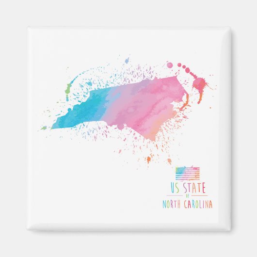 Wasserfarbenkarte | North Carolina Magnet (Vorne)