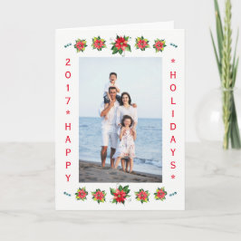 Wasserfarbenkarte Poinsettia-Vertical-Holiday-Falt Feiertagskarte