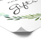 Wasserfarbenkarte und Geschenke für Hochzeitsposte Poster (Ecke)