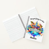 Wasserfarbenkarte von Staaten in einem Notebook Notizblock (Innenseite)