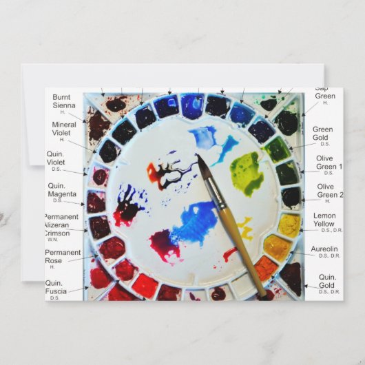 Wasserfarbenkarten - für künstlerische Soule Einladung (Vorderseite)