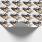 Wasserfarbenkätzchen Kätzchen in einer Jack-o-Late Geschenkpapier (Ecke)