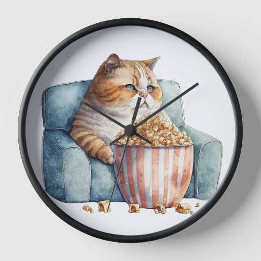 WASSERFARBENKATZE, DIE SICH AUF DEM STUHL BEFINDET UHR (Vorderseite)