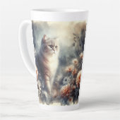 Wasserfarbenkatze & -florale - Liebe einer Mutter Milchtasse (Linke Ecke)