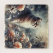 Wasserfarbenkatze & -florale - Liebe einer Mutter Puzzle (Horizontal)
