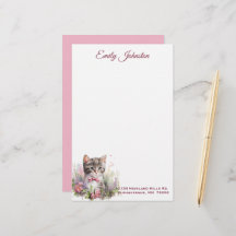 Wasserfarbenkatze in Blume Maßgeschneidertes Gesch