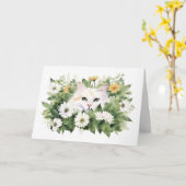 Wasserfarbenkatze in Milchprodukten Karte (Gelbe Blume)