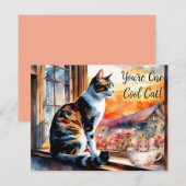 Wasserfarbenkatze und Maus-Grußkarte Einladung (Vorne/Hinten)