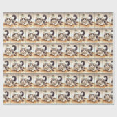 Wasserfarbenkatze und Maus mit Mistleton Geschenkpapier (Flach)