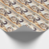 Wasserfarbenkatze und Maus mit Mistleton Geschenkpapier (Ecke)