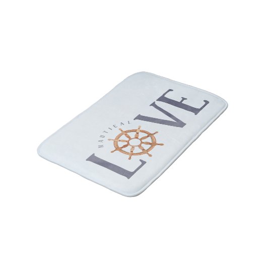 Wasserfarbenkennzeichnung der nautischen Liebe + S Badematte (Schrägansicht)