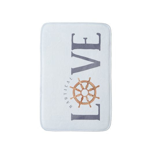 Wasserfarbenkennzeichnung der nautischen Liebe + S Badematte (Vorderseite Vertikal)