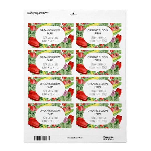 Wasserfarbenkennzeichnung des Gemüsebetriebs (Vorne)