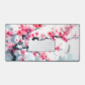 Wasserfarbenkirschblüten Schreibtischunterlage (Tastatur & Maus)
