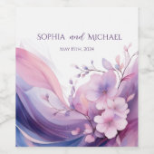 Wasserfarbenkirschblüten Weinetikett (Einzelnes Label)