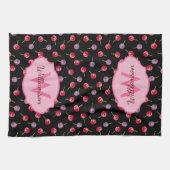 Wasserfarbenkirschen Mit Monogramm Handtuch (Horizontal)