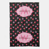 Wasserfarbenkirschen Mit Monogramm Handtuch (Vertikal)