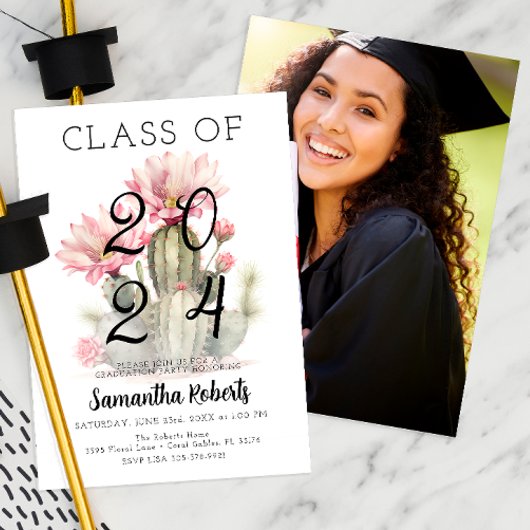 Wasserfarbenklasse des Fotos der Graduationspartei Einladung
