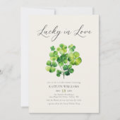 Wasserfarbenkleidung Lucky In Liebe Brautparty Einladung (Vorderseite)