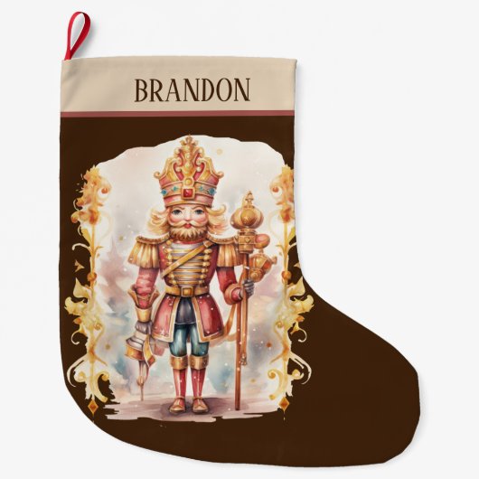 Wasserfarbenknussknacker hinzufügen großer weihnachtsstrumpf (Vorderseite)