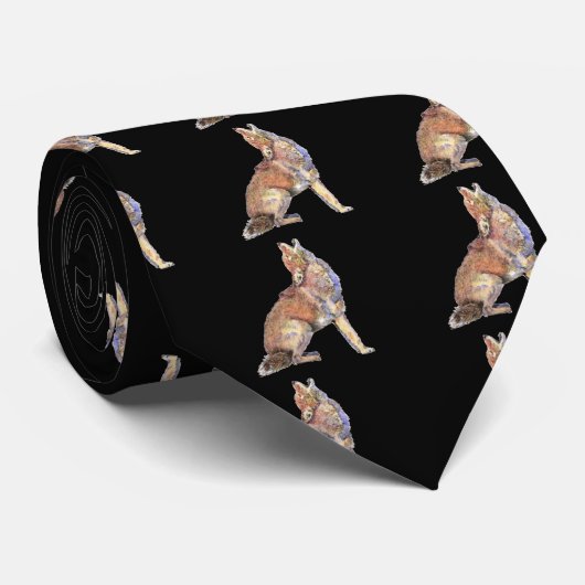 Wasserfarbenkojote, Tier, Natur Krawatte (Gerollt)